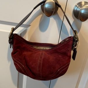Maroon sueded Coach Bag